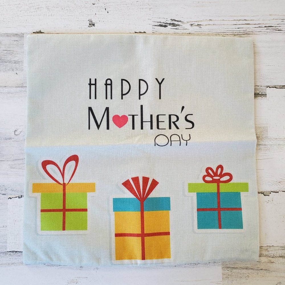 Burlap Mother's day Throw Accent Pillow NEW